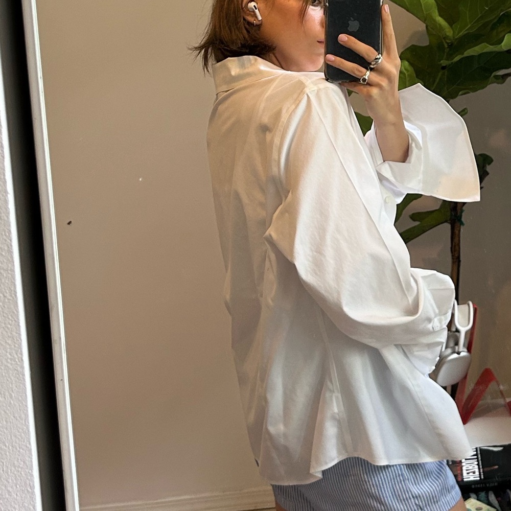 White Oversized Button Down Shirt - image 4